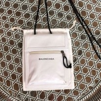 Balenciaga EXplorer Pouch with Strap WaXyskin In White