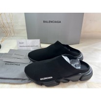 Balenciaga Speed Runner Stretch Sock Mule Logo Slip On Black