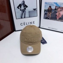 Balenciaga Front Logo Embroidered Cap In Khaki