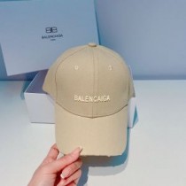Balenciaga Logo Front Baseball Cap In Khaki