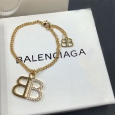 Balenciaga BB 20 Rhinestones Bracelet In Gold