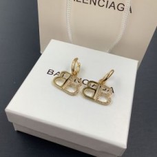 Balenciaga BB 20 Rhinestones Earrings In Gold