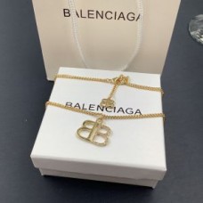 Balenciaga BB 20 Rhinestones Necklace In Gold