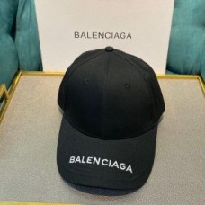 Balenciaga Logo Embroidered Cap Cotton In BlackWhite