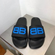 Balenciaga Pool Slides BB Logo UniseX In BlackBlue