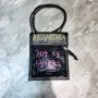 Balenciaga EXplorer Pouch With Strap Graffiti Lambskin In Black