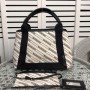 Balenciaga Small Navy Cabas Logo Striped Canvas In White