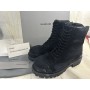 Balenciaga Strike Bootie Men Ankle Boots Canvas Black